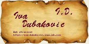 Iva Dubaković vizit kartica